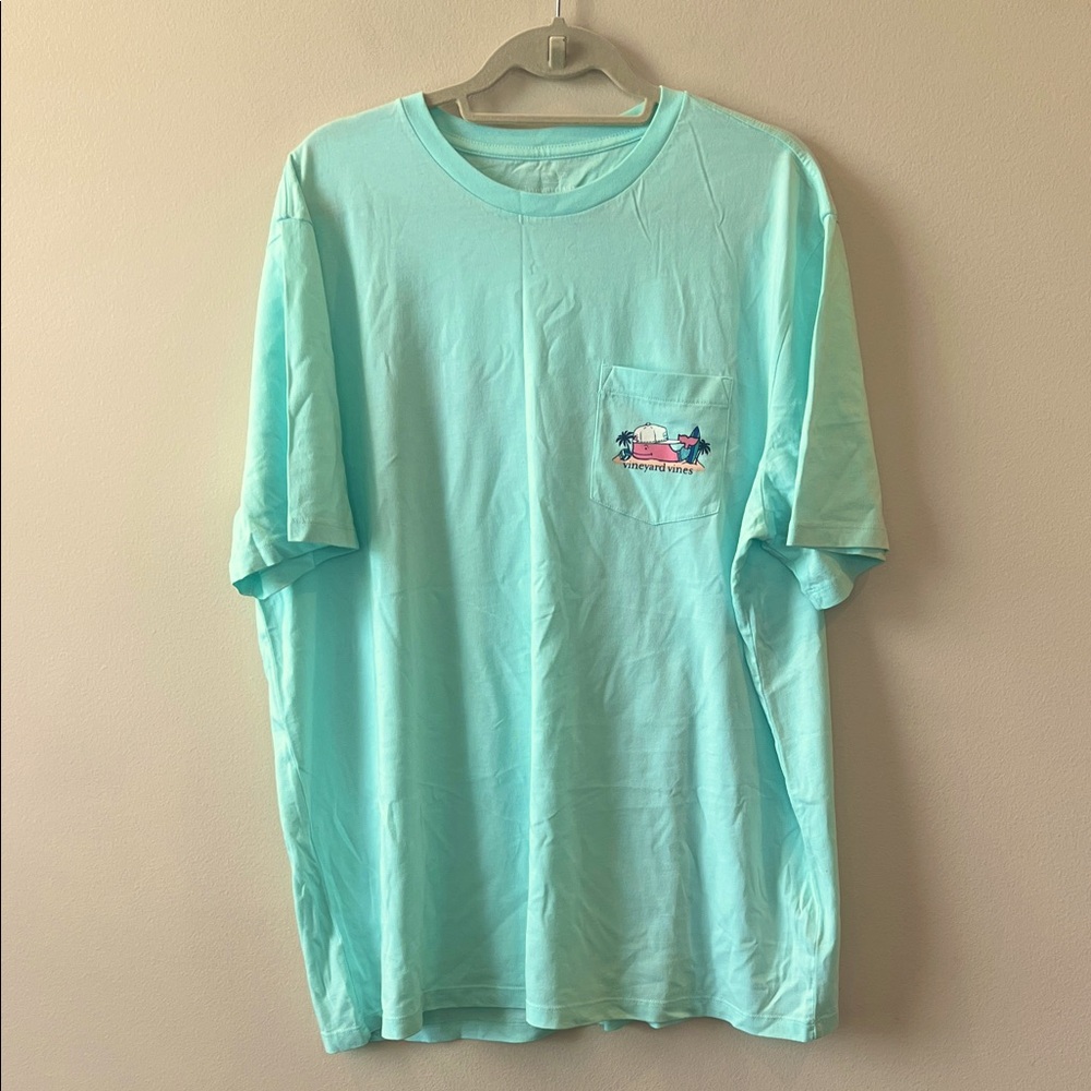 Vineyard Vines Graphic‎ Pocket Tee Men’s XL Whale Spring Break Logo Mint Green